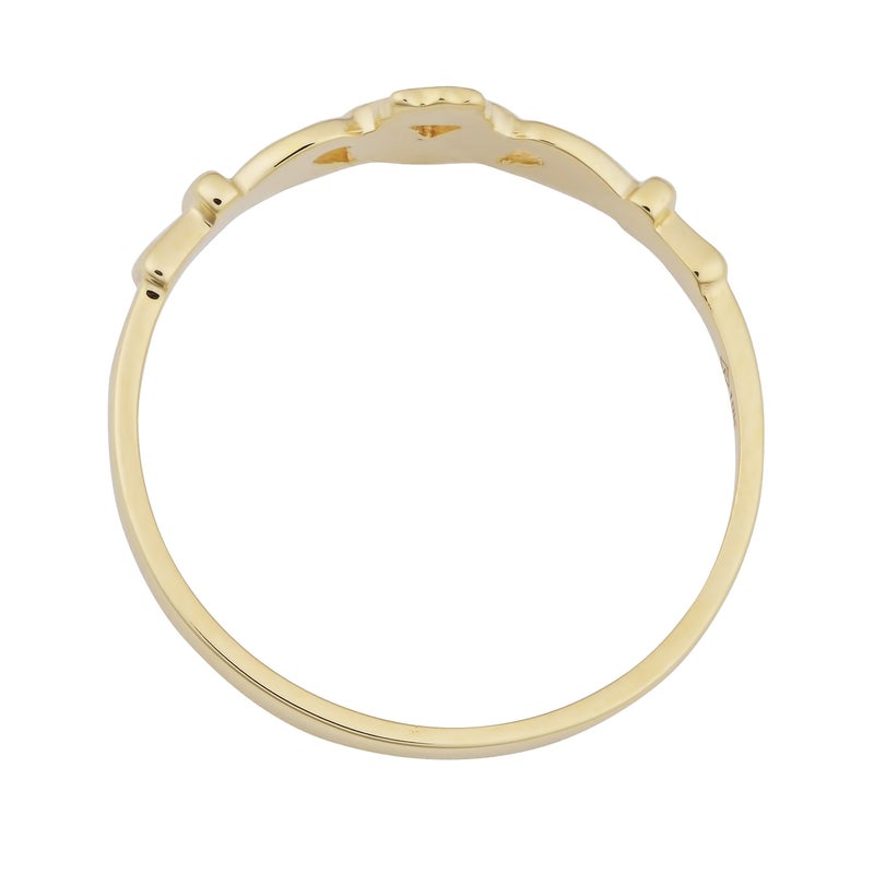 Kooljewelry 10k Yellow Gold High Polish Claddagh Ring (size 8) - Image 2